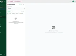 12Bot Conversations page for an Instagram account, showing assignment and filter controls with an empty conversation area.
