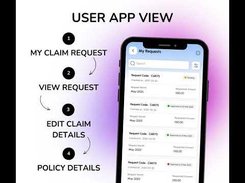 Mobile user app view showing a list of claim requests and their statuses.