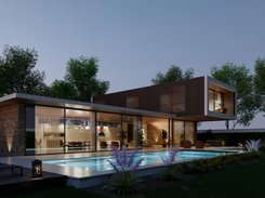 AI architecture visualization: a villa modeled and rendered in Blender by 3D-Agent