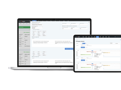 4logist order form and calendar-style planning interface displayed on laptop and tablet mockups.