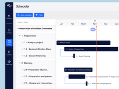 Scheduler showing project dependencies and the critical path across phases, so project owners can track milestones and delivery dates and keep control over the master schedule.