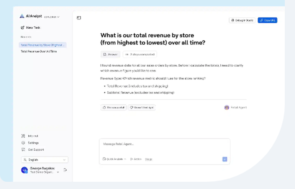 Actian AI Analyst Screenshot 1