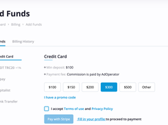 Add Funds Section for Advertisers