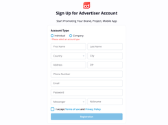 Registration Form for Advertisers