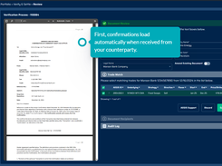 First, confirmations load automatically when received from your counterparty.