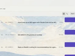 AfterLaunch Board view showing task lanes, a stack of items, and buttons to hand tasks to an agent.