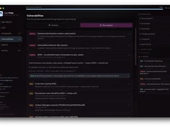 AgentRidge Vulnerabilities page listing critical and high-severity security findings with technical and non-technical views.