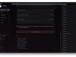 AgentRidge live pentest screen showing selected network test options, an authorization confirmation, tool calls, and a live log.