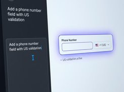 AI form editor adding a phone number field with US validation.