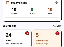 Agniix dashboard showing daily calls and lead counts by sales status.