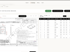 Mavlon analysing technical drawing, interpreting the tolerances and generating inspection report