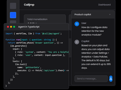 The Copilot lives inside your app, uses your real data, and runs on a managed agentic backend.