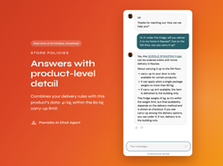 Answers with product-level detail: combines delivery rules with product data