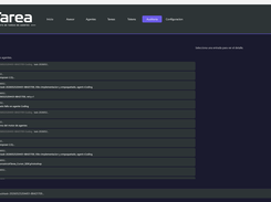 AITarea desktop application showing the Auditoría page with a chronological list of agent log, steps, timeline, and error entries.