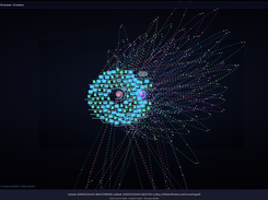 Expanded AITarea activity graph with many colored connected nodes and dashed dependency lines on a dark grid.
