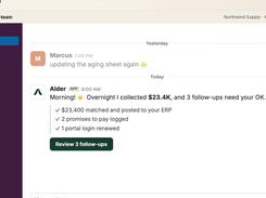 Slack morning collections briefing