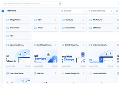 Consolidates all your distinct cloud storage accounts into a single interactive interface, eliminating constant browser tab switching.  