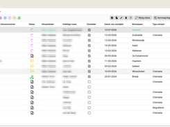 Overview of all client case files with status and planning
