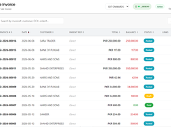 Sale invoice list AmalERP