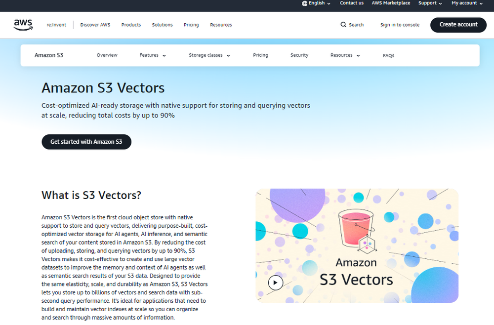 Amazon S3 Vectors Screenshot 1