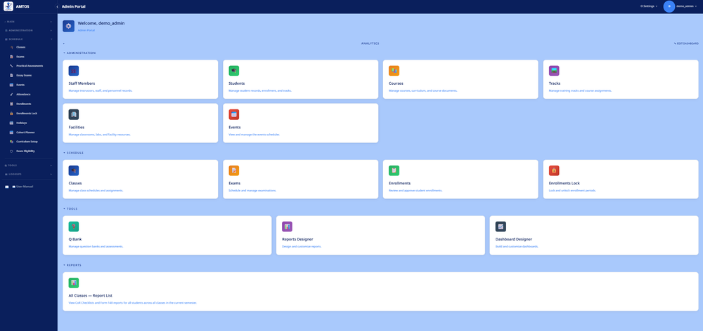 AMTOS Landing Page