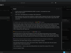 Kilo agent swarms: a shared board shows what each parallel agent is doing and what it finished