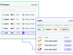 Package security: every package built from source, with CVEs scored and tracked per version