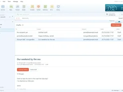 ANIMAIL desktop email client showing the Drafts folder, a list of saved messages, and a selected draft preview.
