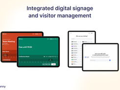 Rooms display app for any tablet to display room occupancy in realtime and allow adhoc bookings.  anny's Visitor Management simplifies the registration process by digitally and GDPR-compliantly capturing guest data and signatures, allowing check-in via email or QR code, issuing  badges, and notifying hosts automatically upon arrival.