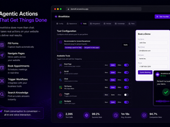 Agentic DOM actions — AnveVoice navigates pages, fills forms, and completes tasks on the page by voice, not just answering questions.