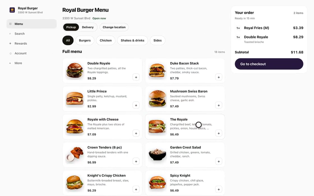 Your own ordering site