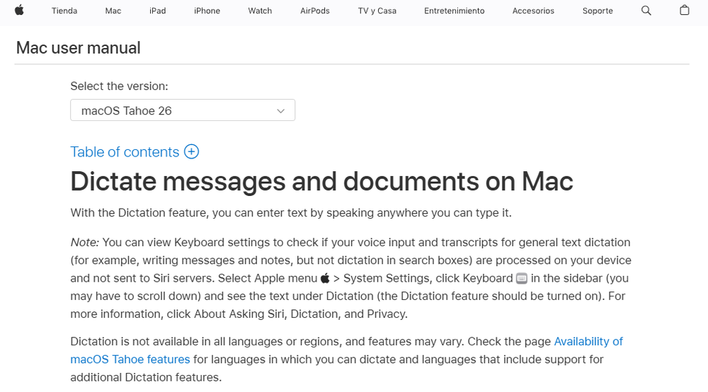 Apple Dictation Screenshot 1