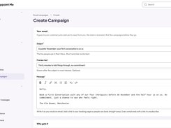 Email campaigns: write an offer for customers who said yes to your news; every email ends with a one-click unsubscribe.