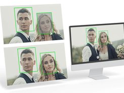 AI face and race-bib recognition tags every image, so each guest finds only the photos they appear in.