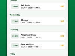 Regulars book themselves — same day and hour every week, four weeks ahead already filled in