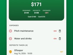 Your till is clear every night — collections, deposits and expenses with net cash at a glance