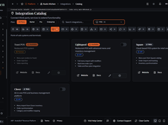 Admin panel - integrations - dark mode
