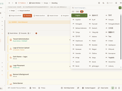 Admin panel - languages - light mode
