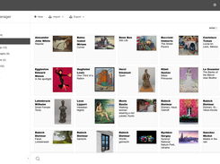The gallery view shows every piece as a visual grid. Filter and search by type, artist, location, period or value to find any item in seconds.