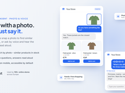 Photo and voice search – shoppers send a photo to find similar products, and answers can be read aloud