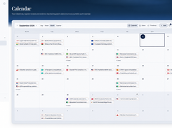 Atlas compliance calendar — regulatory dates in one view. Private tasks and personal dates excluded.
