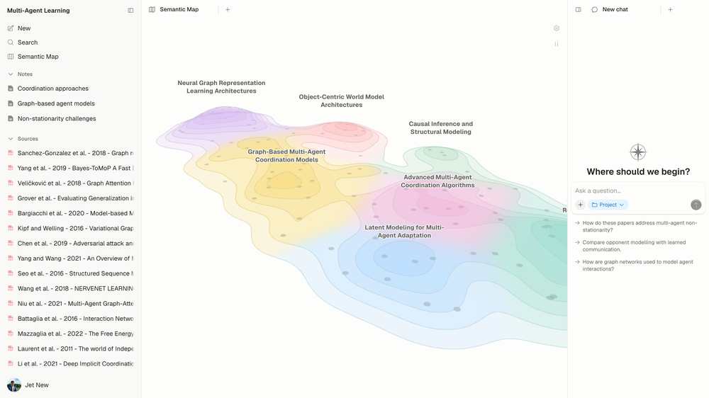 Explore connections across your research library with a project Semantic Map.