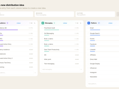 Plan new distribution ideas