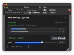 Capturing system audio in Pro Tools via the PACE-signed AAX plug-in