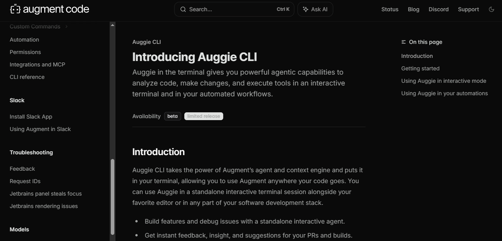 Auggie CLI Screenshot 1
