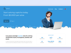 Cap.guru landing page with pricing information and supported CAPTCHA types.