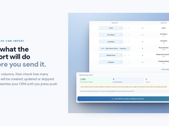 The pre-import preview shows what will be created, updated or skipped, and why, before anything is sent.