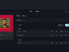 Dark RoEx interface showing an electronic music project, track groups for Bass and Vocal, playback controls, and a Create mix button.