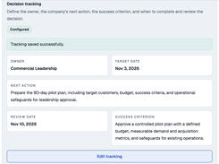 Avenor Decision Tracking & Institutional Memory — Track adopted decisions, review outcomes, and preserve organizational learning