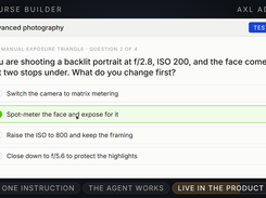 Course tests and assessments inside the AXL learning platform